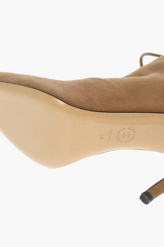 Suede Leather KANDA Ankle Booties with Ankle Drawstring 10,5cm