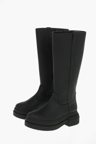 Rubberised Fabric CHARLI SPORTLIFT Knee-high Boots with Statement Sole