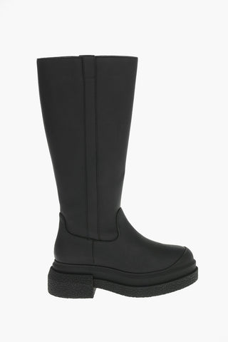 Rubberised Fabric CHARLI SPORTLIFT Knee-high Boots with Statement Sole
