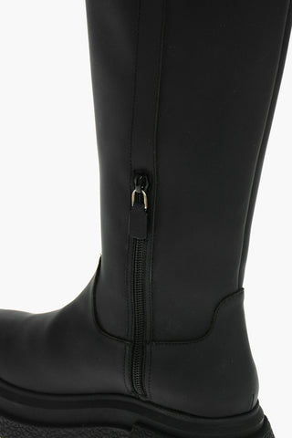 Rubberised Fabric CHARLI SPORTLIFT Knee-high Boots with Statement Sole