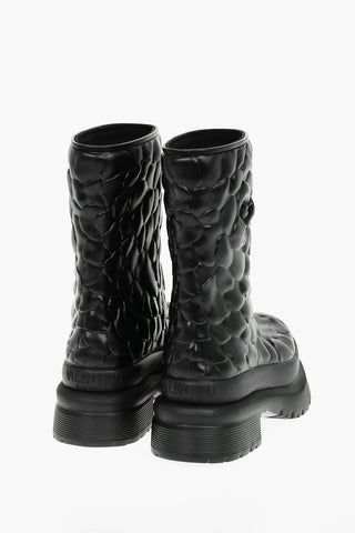 Rubbered Rain Boots with All-over Embossed Petals