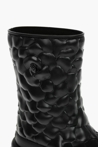 Rubbered Rain Boots with All-over Embossed Petals