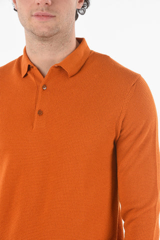 Maglia Punto Ondina con Collo a Polo