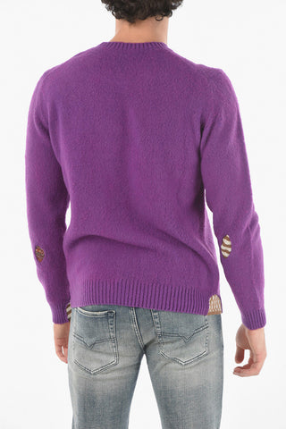 Patch Details Crew-neck Sweater