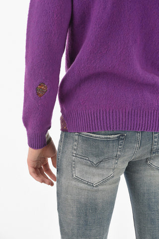Patch Details Crew-neck Sweater