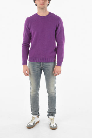 Patch Details Crew-neck Sweater