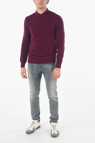 Maglia Punto Ondina con Collo a Polo