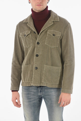 Corduroy Derby Blazer with Contrasting Buttons