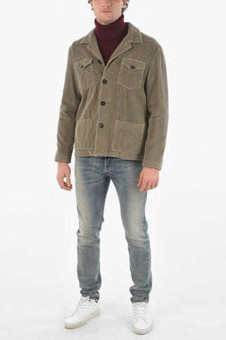 Corduroy Derby Blazer with Contrasting Buttons