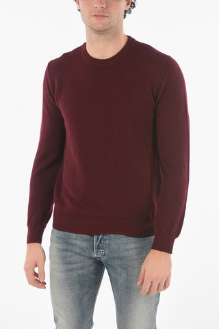Maglia Girocollo in Lana Vergine con Orli a Costine