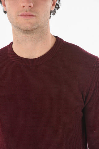 Maglia Girocollo in Lana Vergine con Orli a Costine