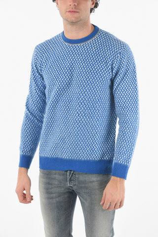 Chevron Wool-blend Crewneck Sweater