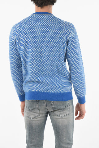 Chevron Wool-blend Crewneck Sweater