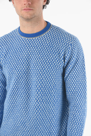 Chevron Wool-blend Crewneck Sweater