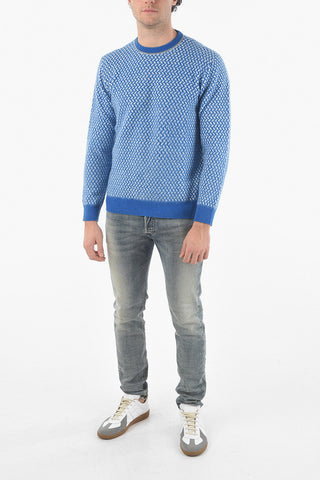Chevron Wool-blend Crewneck Sweater