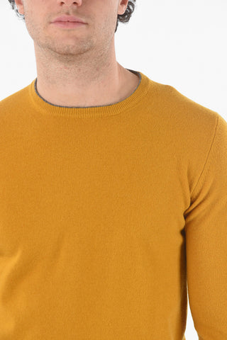 Virgin Wool Crewneck Sweater with Patches