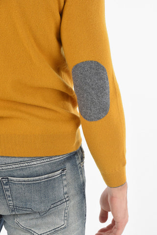 Virgin Wool Crewneck Sweater with Patches