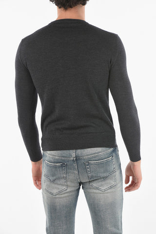 Virgin Wool Crew neck sweater with Contrast Finish