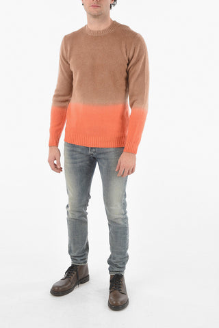 Virgin Wool Crewneck Sweater with Gradient