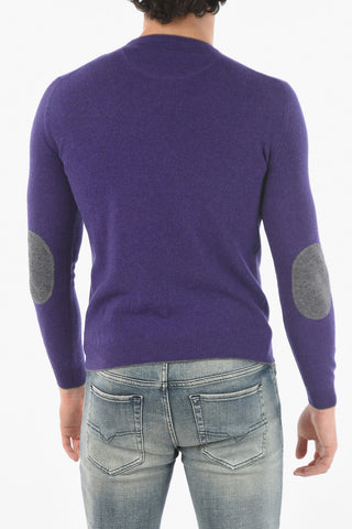 Virgin Wool Crewneck Sweater with Patches