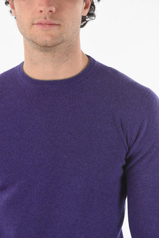 Virgin Wool Crewneck Sweater with Patches