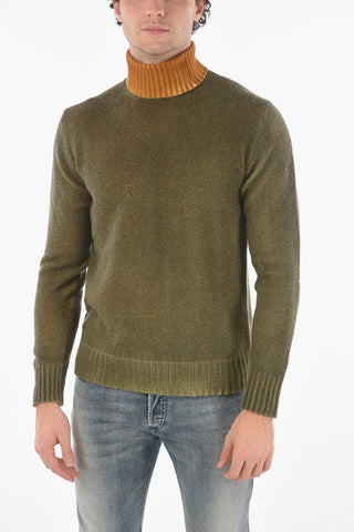 Turtleneck Sweater with Ribbed Collar and Cuffs