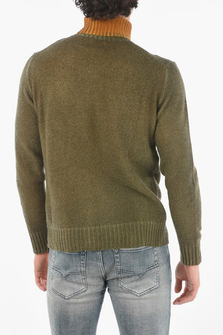 Turtleneck Sweater with Ribbed Collar and Cuffs