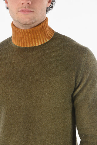 Turtleneck Sweater with Ribbed Collar and Cuffs