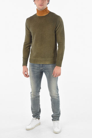 Turtleneck Sweater with Ribbed Collar and Cuffs
