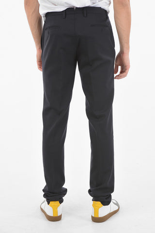 Wool Blend Tailored Pants with 4 Pockets