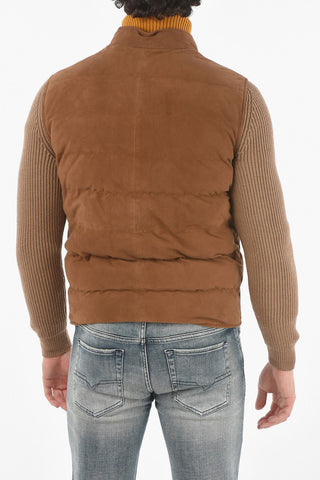 Suede Leather JEFF Jacket with Wolly Sleeves
