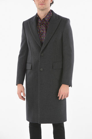 Cappotto Monopetto DASTER In Misto Lana con Revers a Lancia