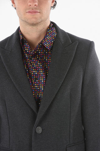 Cappotto Monopetto DASTER In Misto Lana con Revers a Lancia