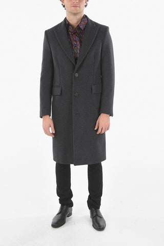 Cappotto Monopetto DASTER In Misto Lana con Revers a Lancia