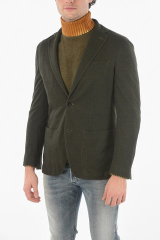 micro houndstooth side vents notch lapel 2-button TITO blazer