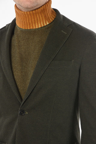 micro houndstooth side vents notch lapel 2-button TITO blazer