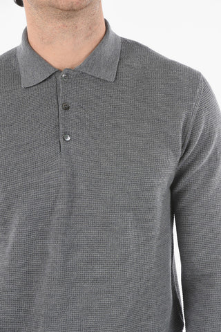 Maglia Punto Ondina con Collo a Polo