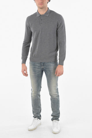 Maglia Punto Ondina con Collo a Polo