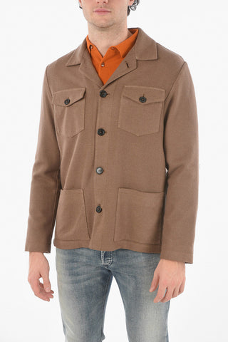 Basket Weaved Wool-blend DERBY Blazer with Double Breast Pocket