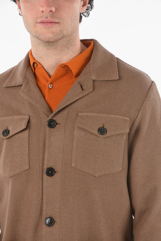 Basket Weaved Wool-blend DERBY Blazer with Double Breast Pocket
