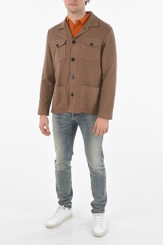 Basket Weaved Wool-blend DERBY Blazer with Double Breast Pocket