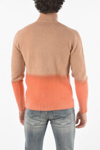 Gradient Two-tone Turtleneck Sweater