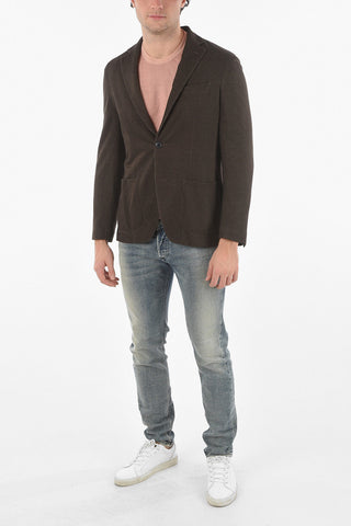 Blazer TITO in Micro pied-de-poule di Misto Cashmere con Revers Classico