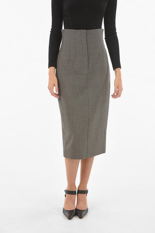 Pencil MICRO PIXEL Midi Skirt with High Waist
