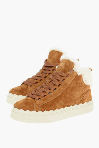 Sneakers Alte Imbottite In Pelle Scamosciata
