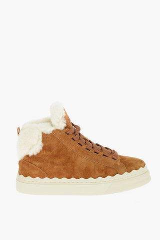 Sneakers Alte Imbottite In Pelle Scamosciata