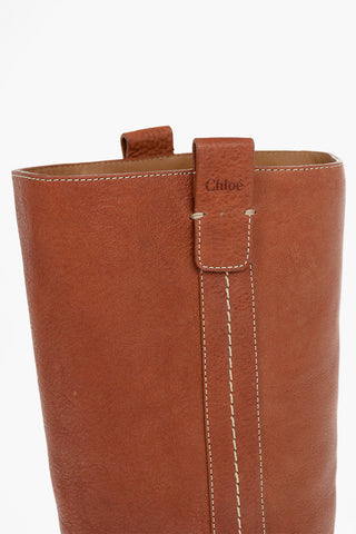 Contrasting Seams EDITH Leather High Boots