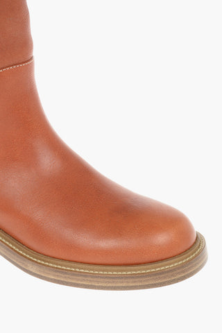 Contrasting Seams EDITH Leather High Boots