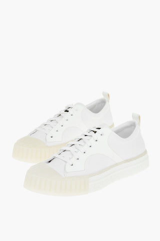 Fabric Leather Sneakers Rubber Sole