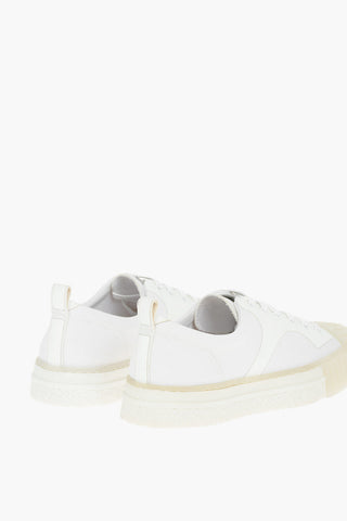 Fabric Leather Sneakers Rubber Sole